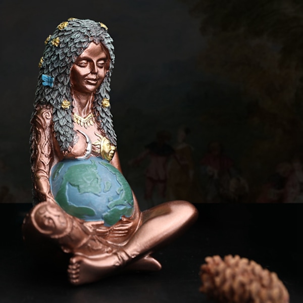 Jordens Moder Gudinne Statue Moder Jordens Gudinne Gaia Statue Håndmalt harpiks Kunsthåndverk Morsdagsgave S