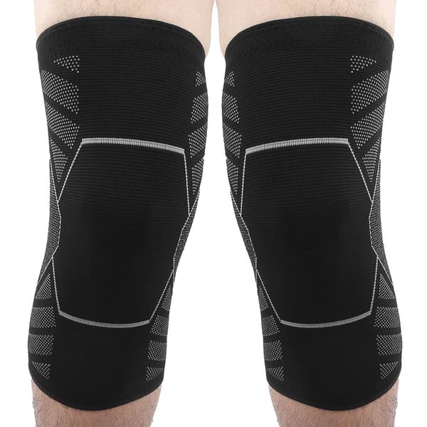 1 par sportknäskydd slitstarkt andningsbart nylon utomhus knästöd (Silver L)