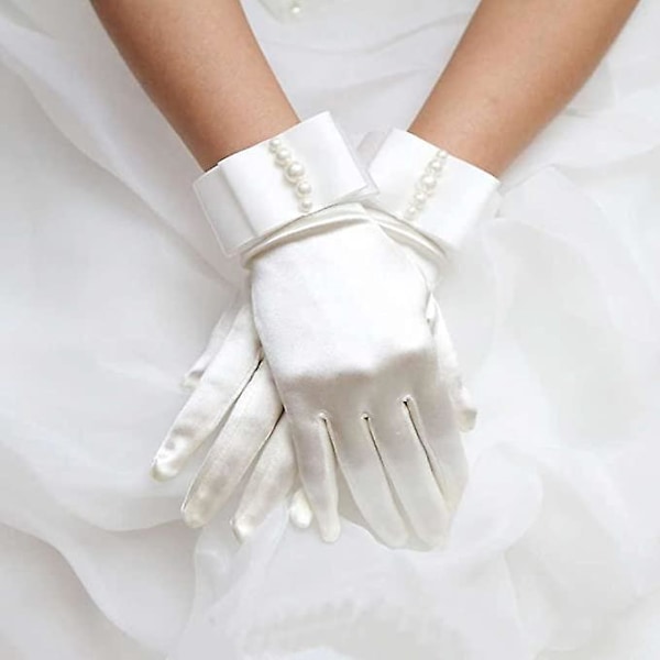 Elegante vinterbrudehandsker med perledetaljer