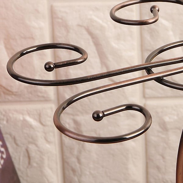 Metal Vin Glas Holder med Scrollwork Design - Bordplade Stemware Opbevaringsstativ