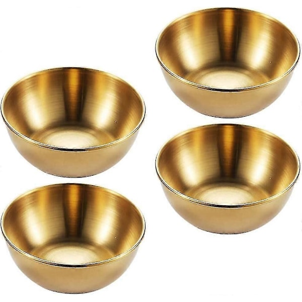 4 Stycken Rostfria Runda Mini Skålar Hushåll Kryddskål (guld) Guld4stycken