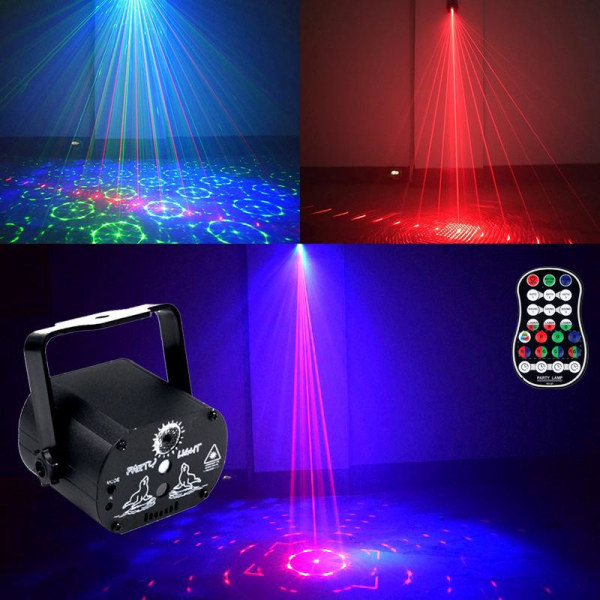 Laser Lighting DJ Scenlampa Party Light Game Projektor - Fjärrkontroll för dans Thanksgiving Birthday KTV