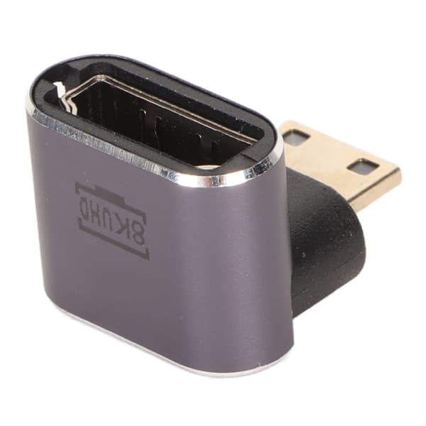 Mini HD Multimedia Interface Han til HD Multimedia Interface Hun Adapter 8K 60Hz Tovejs 90 Graders Retvinklet Adapter