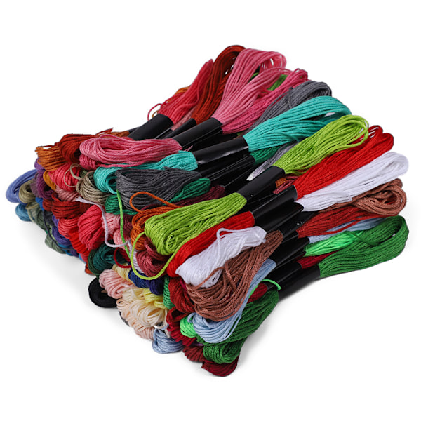 100 farger broderigarn polyester-bomull krysssting tråder DIY syverktøy