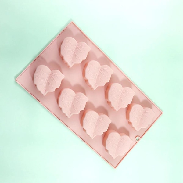 Genanvendelig Stjerne- og Blad Chokoladeform - Perfekt til Chokolade, Isbiter, Gele og Slik (2 stk. Pink)