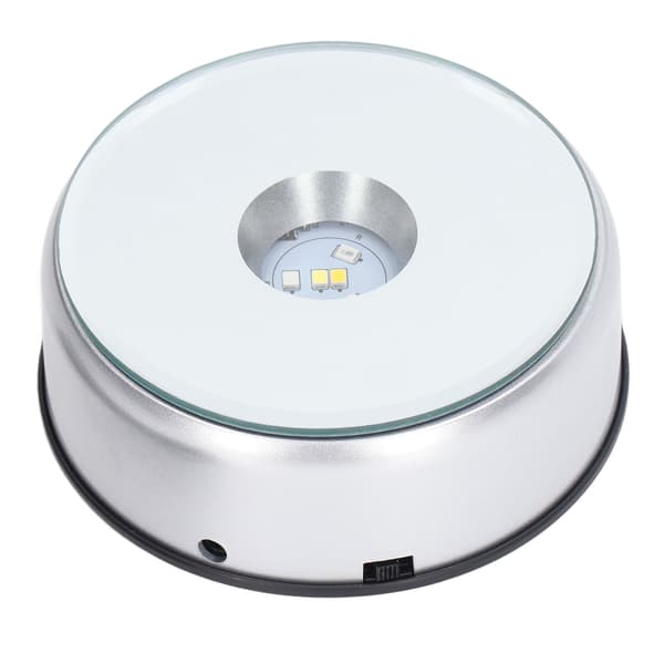 Roterende Utstillingsstativ 360° Roterende LED-lys 80 Sekunder Per Runde USB-lading LED-utstillingsbase for Kopper Krystaller