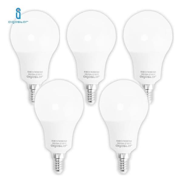 LED PÆRER E14 9W 6400K KOLD HVID A+ A60 A5 5 STK