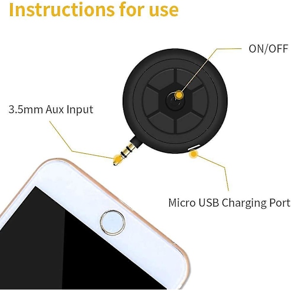 Mini bærbar 3W høyttaler for iPhone/Android-telefoner/iPad/nettbrett/datamaskin/iPod, Yuiphint mobiltelefonhøyttaler med klar bass