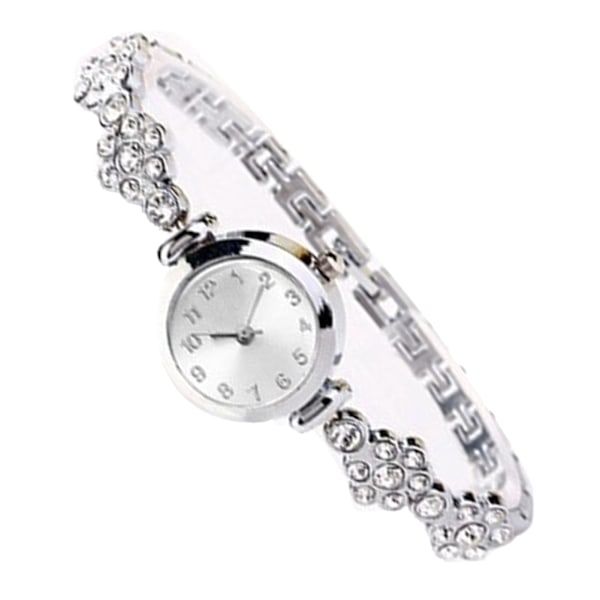 Kvinner Alloy Watch Fasjonable Elegant Rhinestones Band Watch for Office Work Business Trip