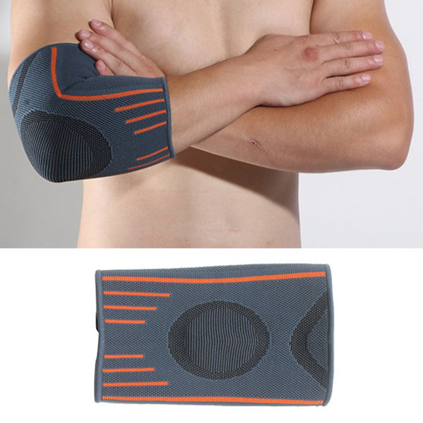 Albue Støtte Nylon Fortykket Elastisk Grå Orange Albue Support til Udendørs Sport Basketball M