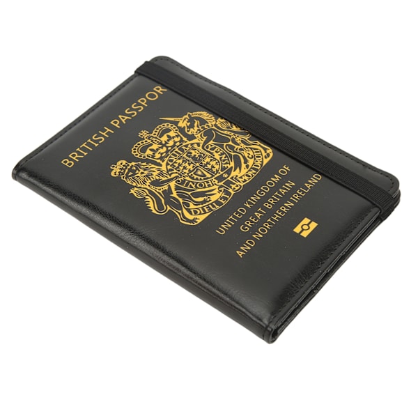 Britisk passomslag med elastisk belte, multikort, antityveri, antimagnetisk, vanntett reisepassomslag for ID-kort