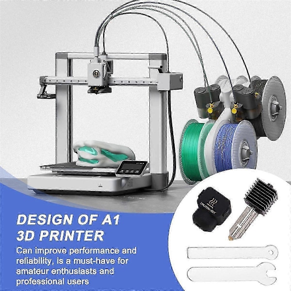 Hotend Kit kompatibelt med A1 Mini Munstycke Hot End-enhet 0.2MM Härdat Stål Munstycke kompatibelt med A1 3D-skrivardel