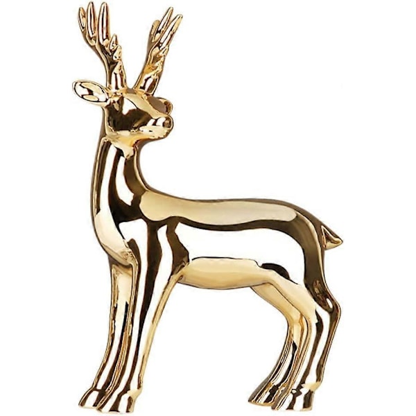 Hjortefigur Hjorte Elektroplettering Moderne Poleret Guld Hjort Statue Skulptur