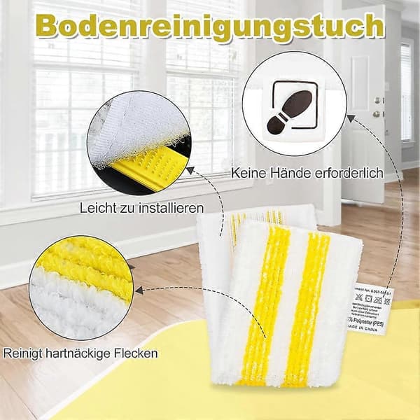 10 stk. mikrofibergulvklude og hånddysemåtter til Karcher Easyfix SC1 SC2 SC3 SC4 SC5 damprenser mikrofiberklude