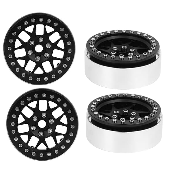 4 stk. 2,2 tommer aluminiumslegering hjulnav opgraderingsdele passer til SCX10 TRX4 1/10 RC bil sort