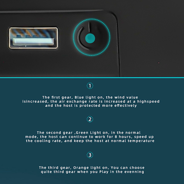 Kjølevifte for Xbox Series X Touch Three Justerbar vindhastighet turbovifte for Xbox Series X-tilbehør