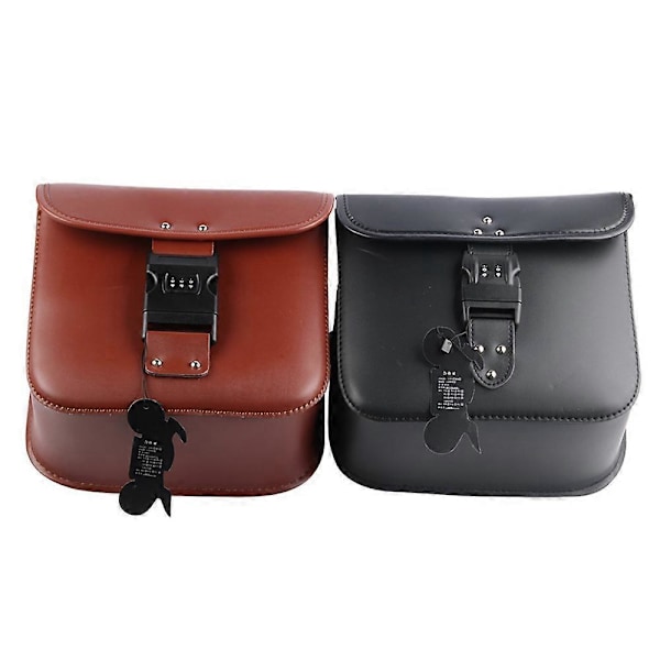 Til XL883 XL1200 PU Læder Sidetaske Sort