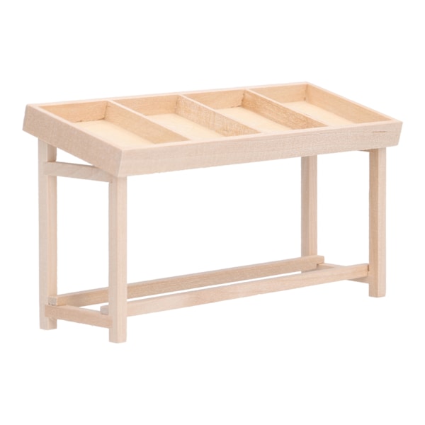 Nukkekotihyllytelineet 1:12 Miniatyyripuinen telinehylly nukkekodille DIY-koriste Hedelmä- ja vihanneshylly3