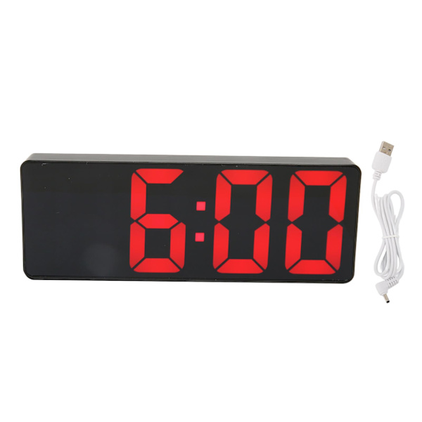 Digital väckarklocka Elektronisk skrivbordsklocka med temperaturdisplay Röststyrning Rektangulär LED-klocka för hemmet sovrum