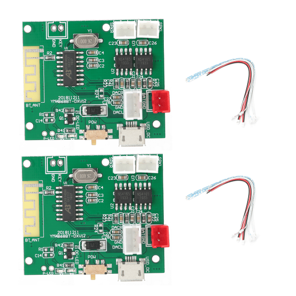 1 par effektforsterkermodul forsterkerkort lyd stereolydhøyttaler for Bluetooth 5.0 TWS 3.7‑5V