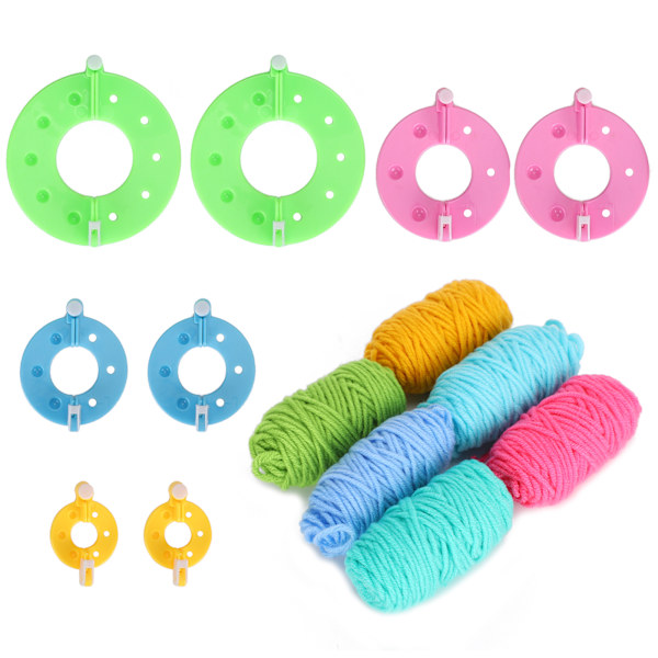 Pompom Maker Kit Färgglada Fluff Ball Weaver DIY 6 Färg Ull Garn Stickning Hantverk Presenter