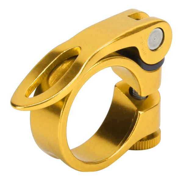 34,9 mm Hållbar Cykel Snabbkoppling Sadelstolpe Klämma Aluminiumlegering Sadelrör Klämma Gyllene
