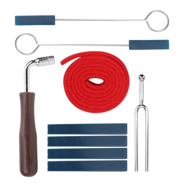 Piano Tuning Set Verktygsdämpare Skiftnyckel Gaffel Spak Filt Temperament Strip Kit Reparationstillbehör