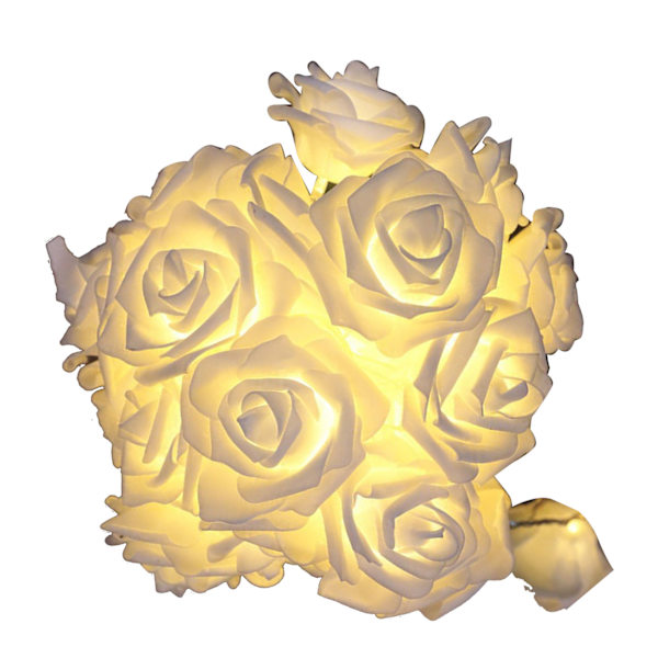 LED-rosblomster ljusslinga Simulerade rosblommor Fe-ljusslingor för bröllop Hemfest Dekoration 20 lampor 9,8ft