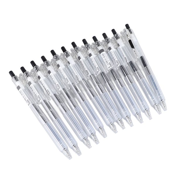 12 kpl Mustat Geelikynien Portable Fine Point Retractable Geelikynien Selkeällä Kynänpidikkeellä Opiskelijoille