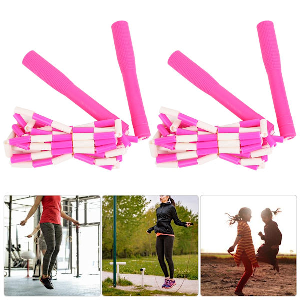 2st PVC Färgglad Justerbar Ledrep Hoppa Barn Dagis Vuxna Fitness Tillbehör Rosa