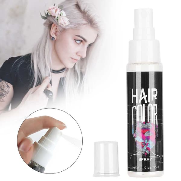Unisex DIY Hårfargespray Engangs Nærende Midlertidig Styling Salon 30ml Hvit
