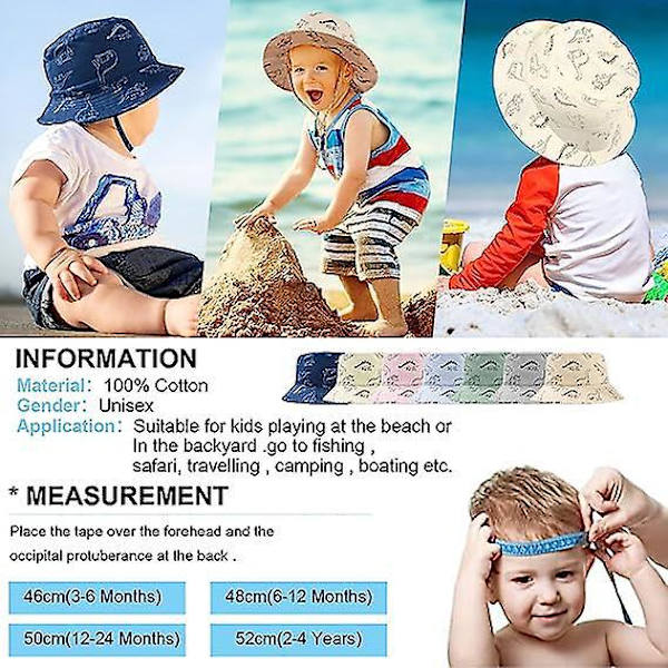 Børne foldbar anti-UV solhat til strand, 48 cm