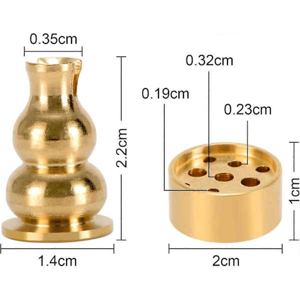 3 i 1 Røgelsesholder Messing Røgelsesbrænder Røgelsesholder med 14CM Rustfri Stål Askeopsamler til Hjemmekontor Yoga Rum