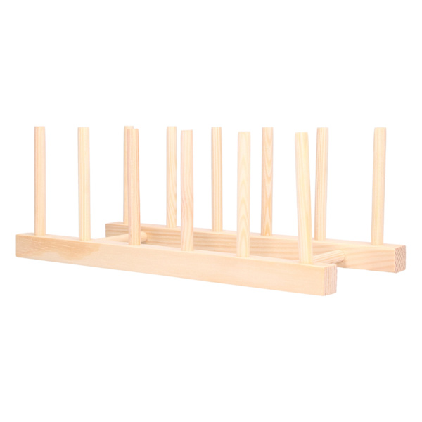 Bambudisk Tallrik Lätt Bärbar Miljövänlig Hållbar Tallrikställ i Tall 5 Galler 28cm