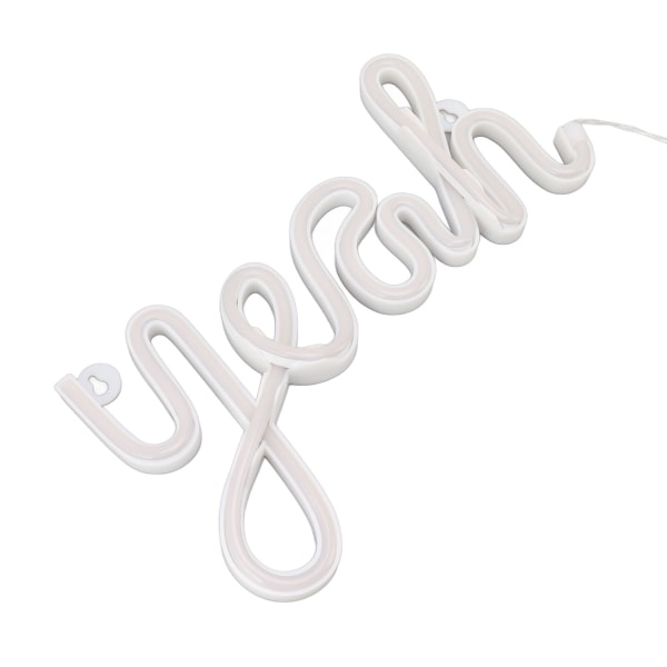 LED Neon Skylt Ja Form Väggdekor Neon Nattljus Uniform Mjuk Belysning LED Skylt Blått Ljus