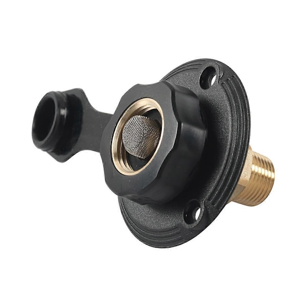 RV Vandindløbsforbindelse Byvandspåfyldningsindløb Flange Messing Sort