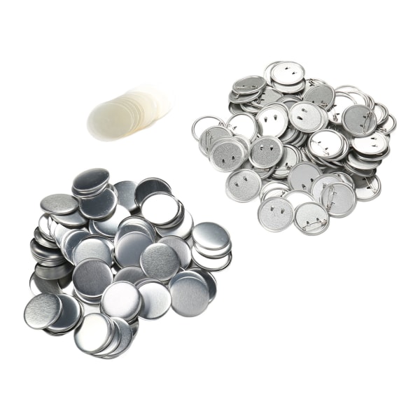 Tyhjän napin merkin set pyöreä metallinen turvapuikko takakyltin osat napinvalmistuskoneeseen 100 sarjaa 44 mm / 1,73 tuumaa