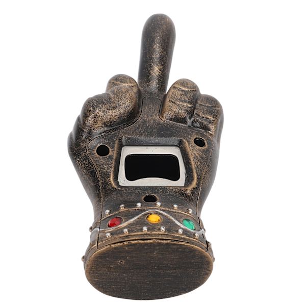 Fist Öppnare Cool Middle Finger Form Bärbar Fist Ölflaska Öppnare för Män Make Pappa Morfar Pojkvän Guld