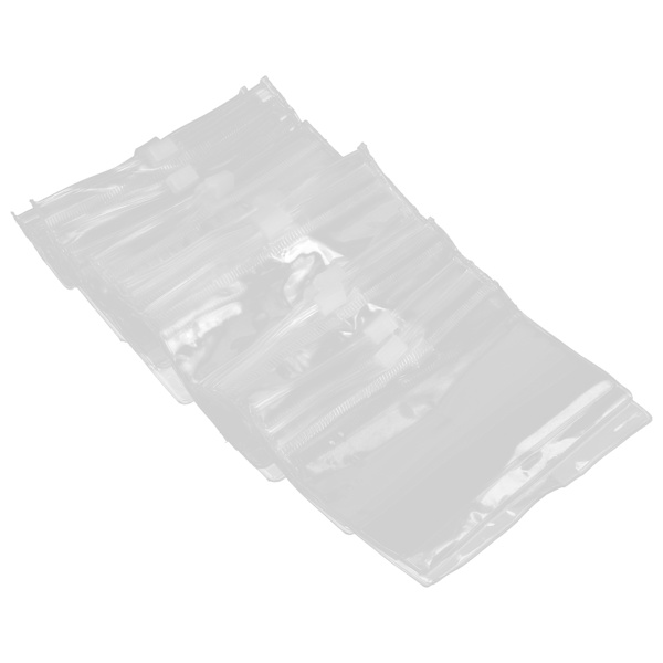 100 stk. gennemsigtig opbevaringspose PVC spænde lynlås arrangør til smykker vedhæng jadeware 11,5x8cm