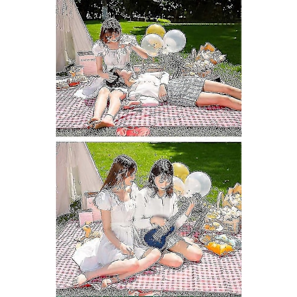 Picknickmatta. Vattentät Picknickfilt. Vattentät Matta. Rutig Picknickmatta