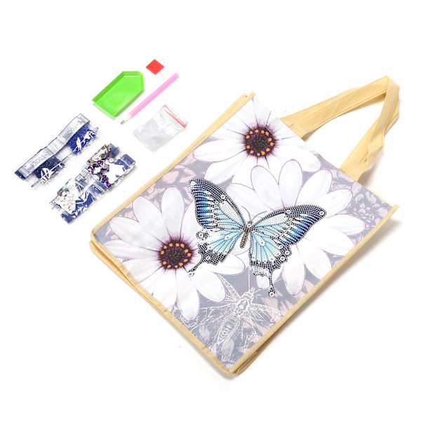 Diamantmaleri Handlepose Gjenbrukbar med Håndtak DIY Foldbar Tote Bag Håndlaget Kunst Håndverk(HBD04 )