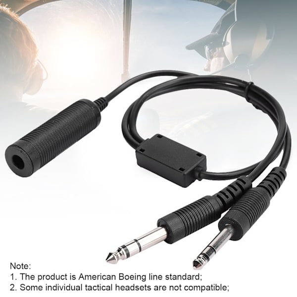 Helikopter til generel luftfartsheadset adapterkabel - David Clark AVCOMM, U 174