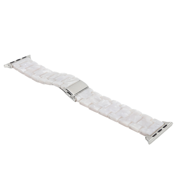 Vit hartsrem i resin, unikt lätt armband, ersättning för IOS Watch, 42 mm/44 mm