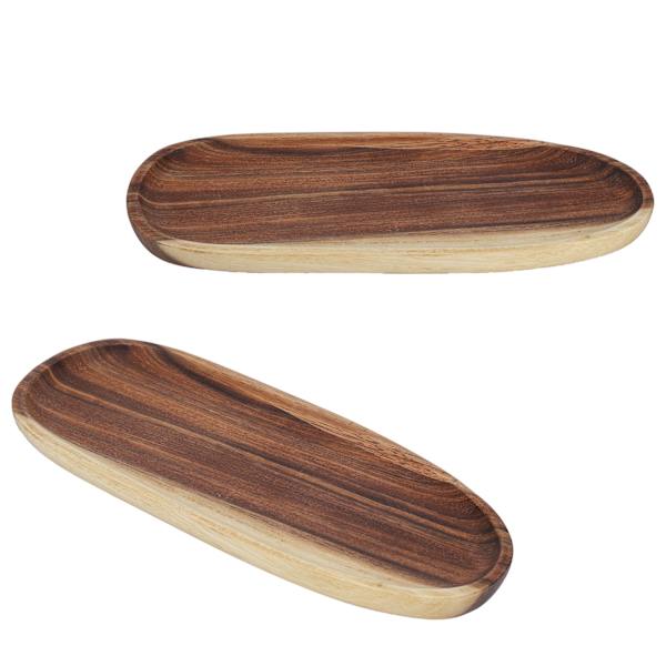Uregelmessig oppbevaringsbrett i tre, snacks og fruktorganisator, bordtilbehør, hurtigmattallerken, dekorasjon 30x12cm