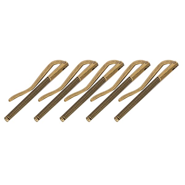 5 stk. pengeclips fjeder rustfri galvaniseret stål 75 mm til læderpung (bronze)