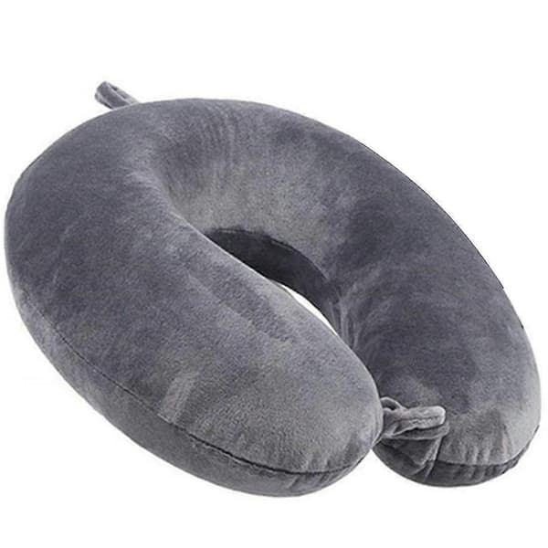Life Hall Rejsepude - Nakkepude i Memory Foam, Luksuriøs Kompakt og Let Quick Pack (grå)