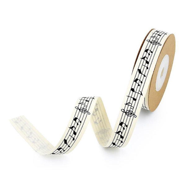 Musiknotsband – printed bomullsband för presentinslagning, festdekoration och sypyssel
