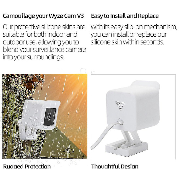 Silikone beskyttelsescover til Wyze Cam V3 - Hvid