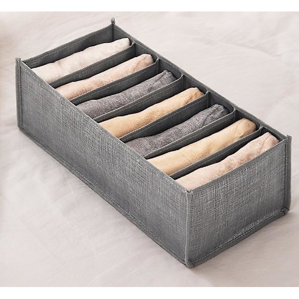 Klesarrangør, sammenleggbar skuffoppbevaringsboks for jeans, vaskbar klesarrangør med jeansrom 120g grå