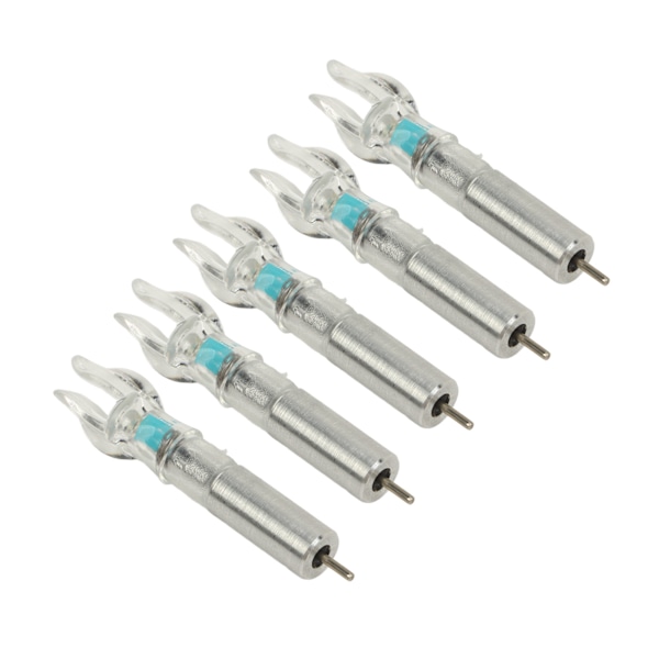 5PCS LED-belyste piler i plastskall, enkel installasjon for 6,2 mm 0,24 tommers innerdiameter pil bueskyting med batteri blå